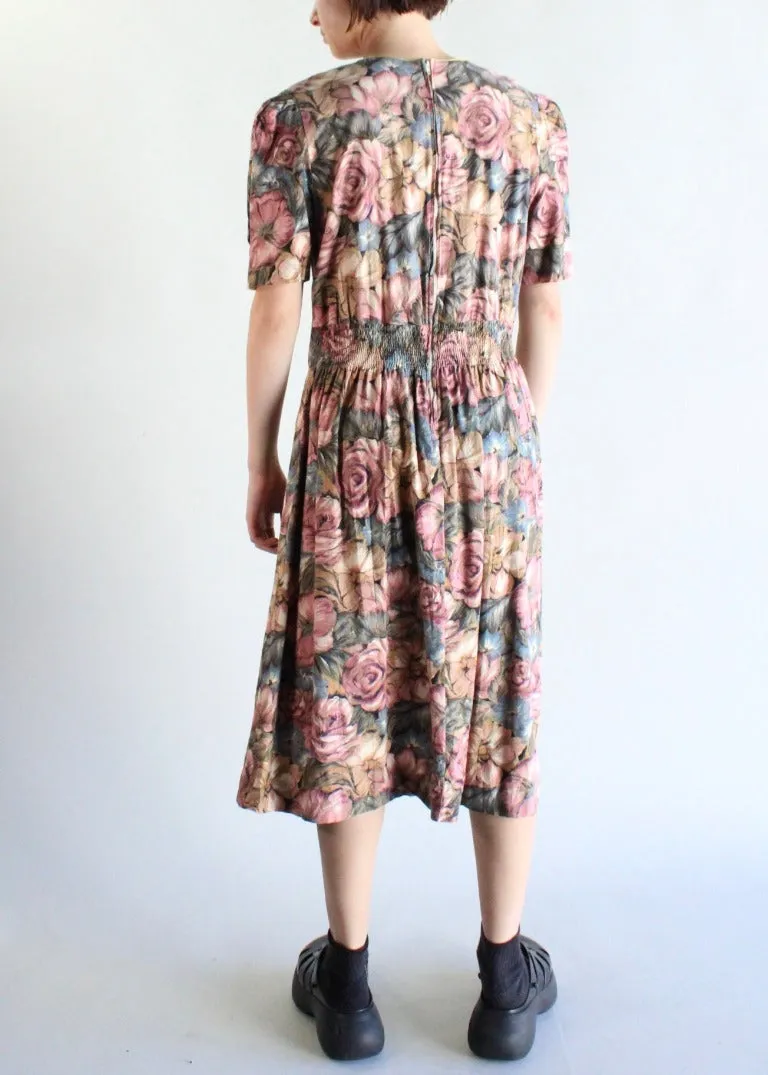 Vintage Floral Dress D0107
