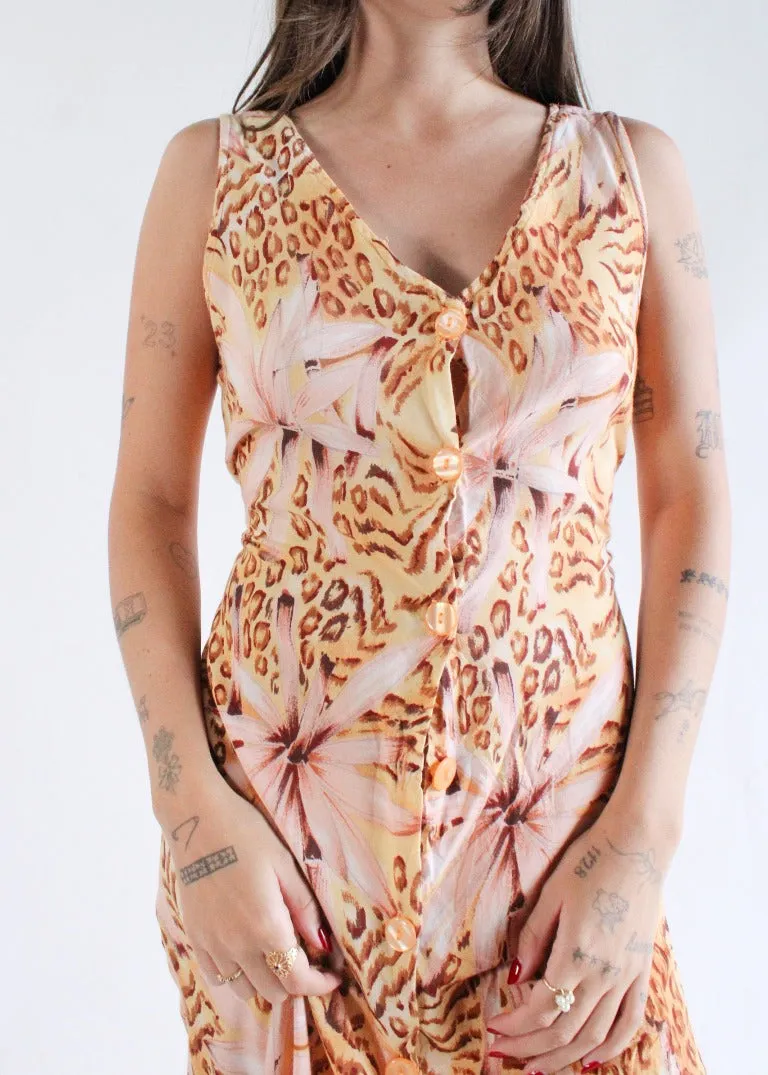 Vintage Floral Dress D0111