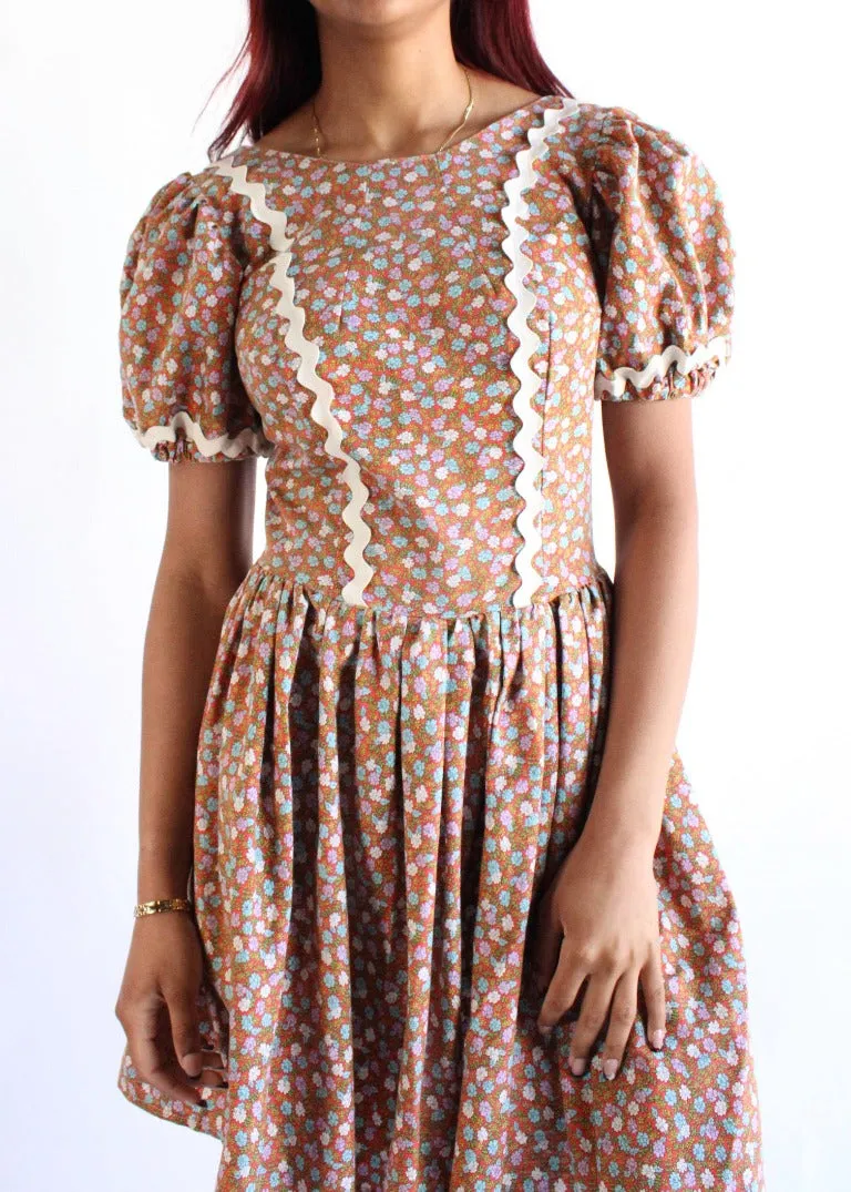 Vintage Floral Dress D0317