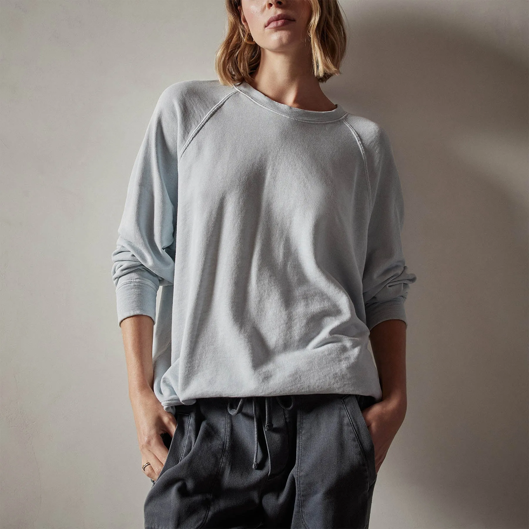 Vintage French Terry Relaxed Sweatshirt - Baby Blue Pigment