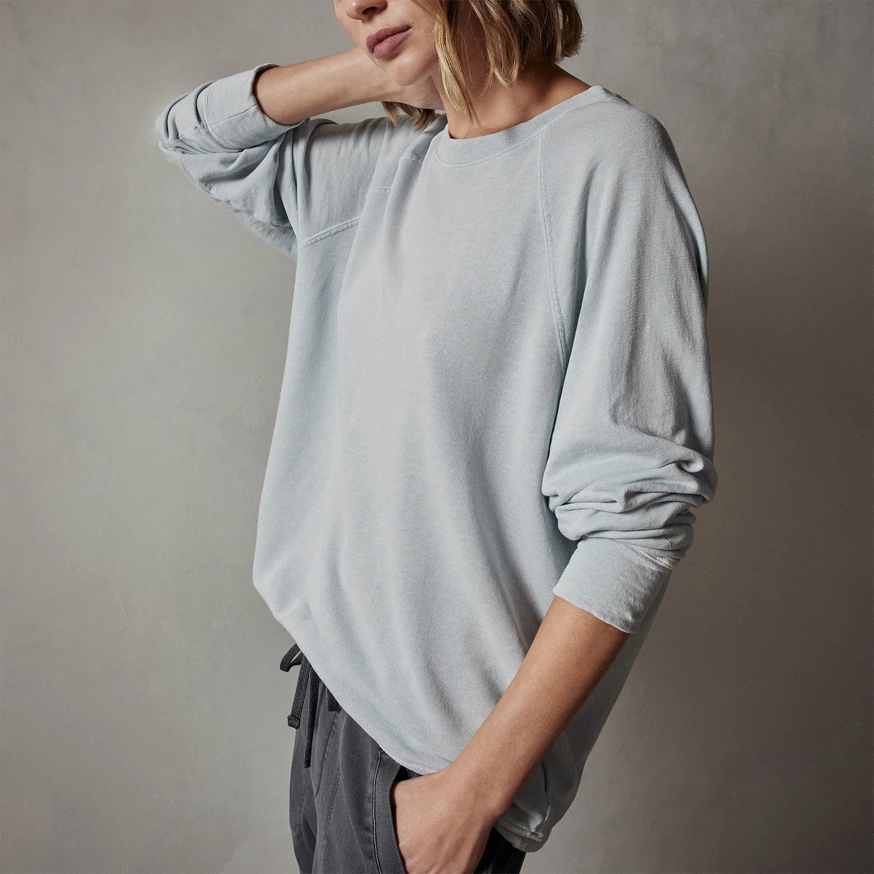Vintage French Terry Relaxed Sweatshirt - Baby Blue Pigment