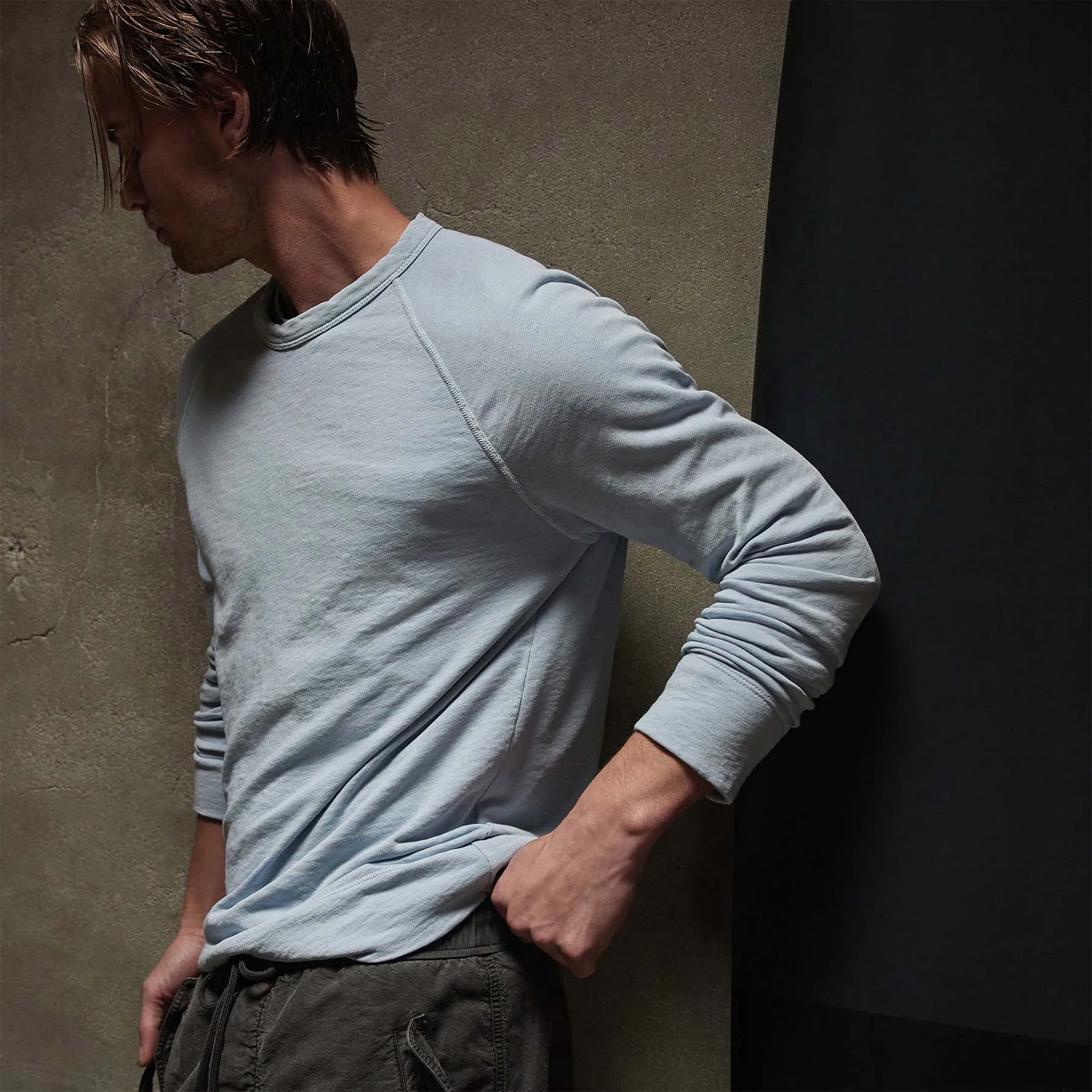 Vintage French Terry Sweatshirt - Open Sky Pigment