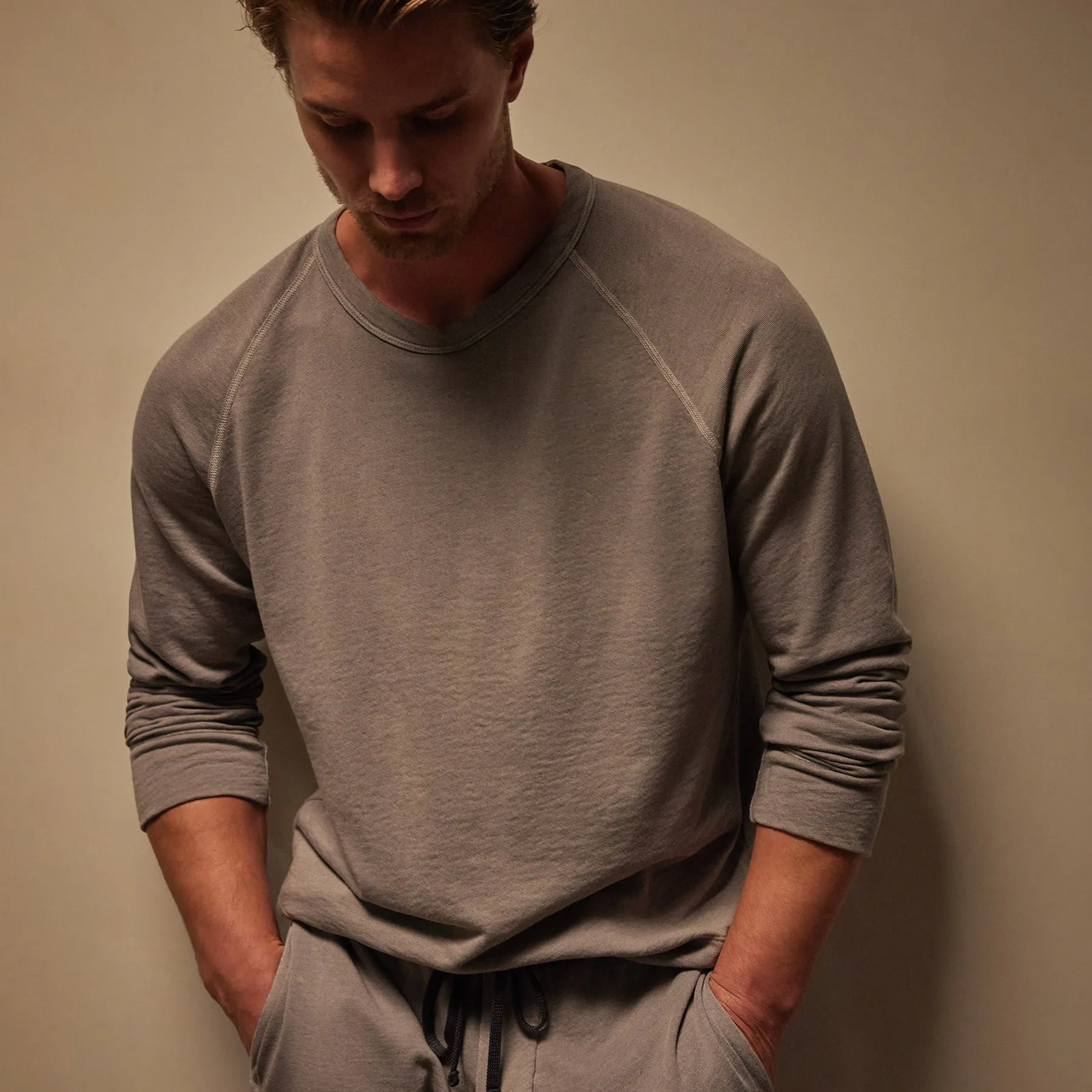 Vintage French Terry Sweatshirt - Silver Grey Pigment