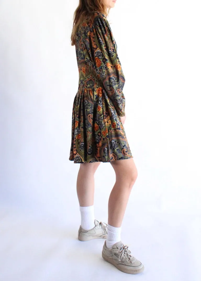 Vintage Paisley Dress D0577