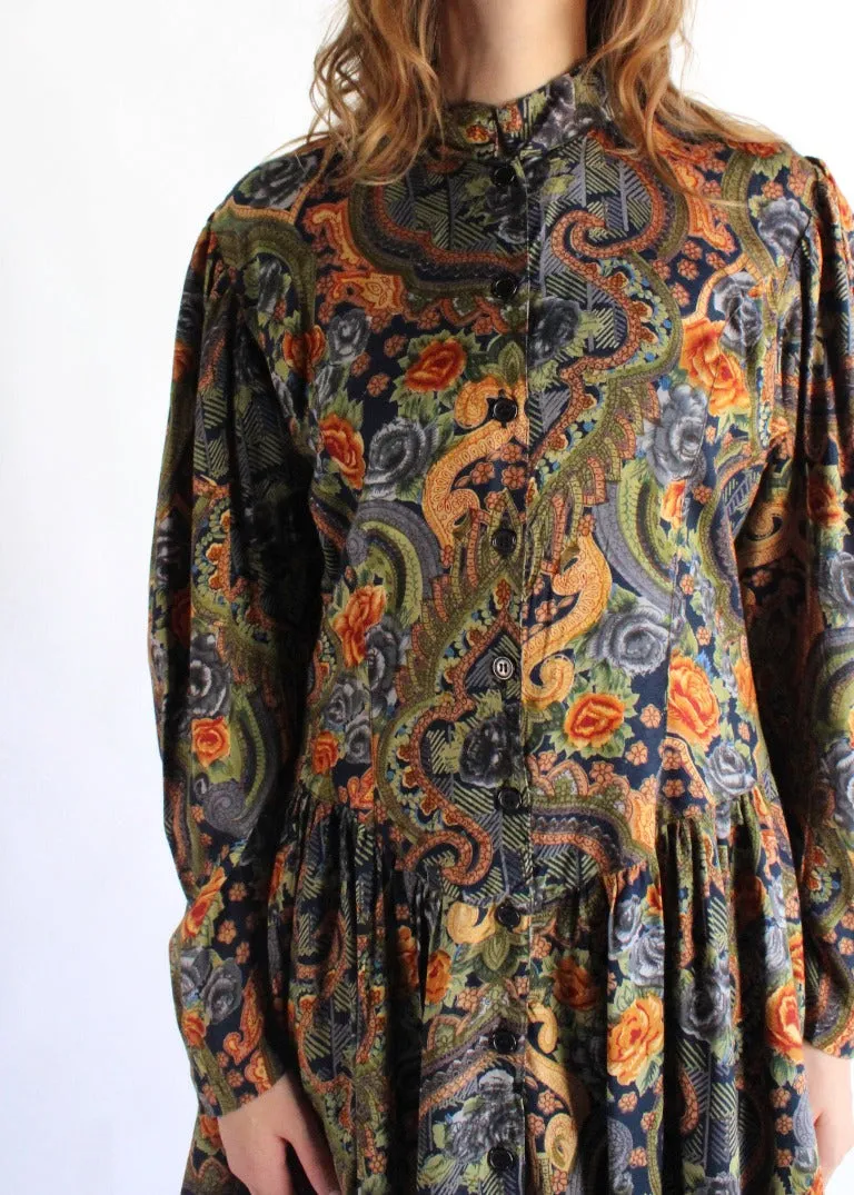 Vintage Paisley Dress D0577