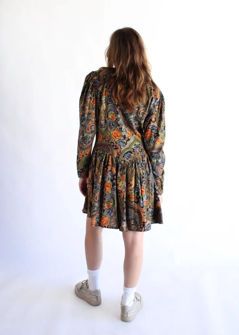 Vintage Paisley Dress D0577