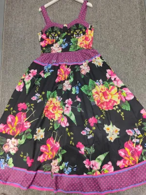 Vintage Print Splicing Polka Dot Halter Dress