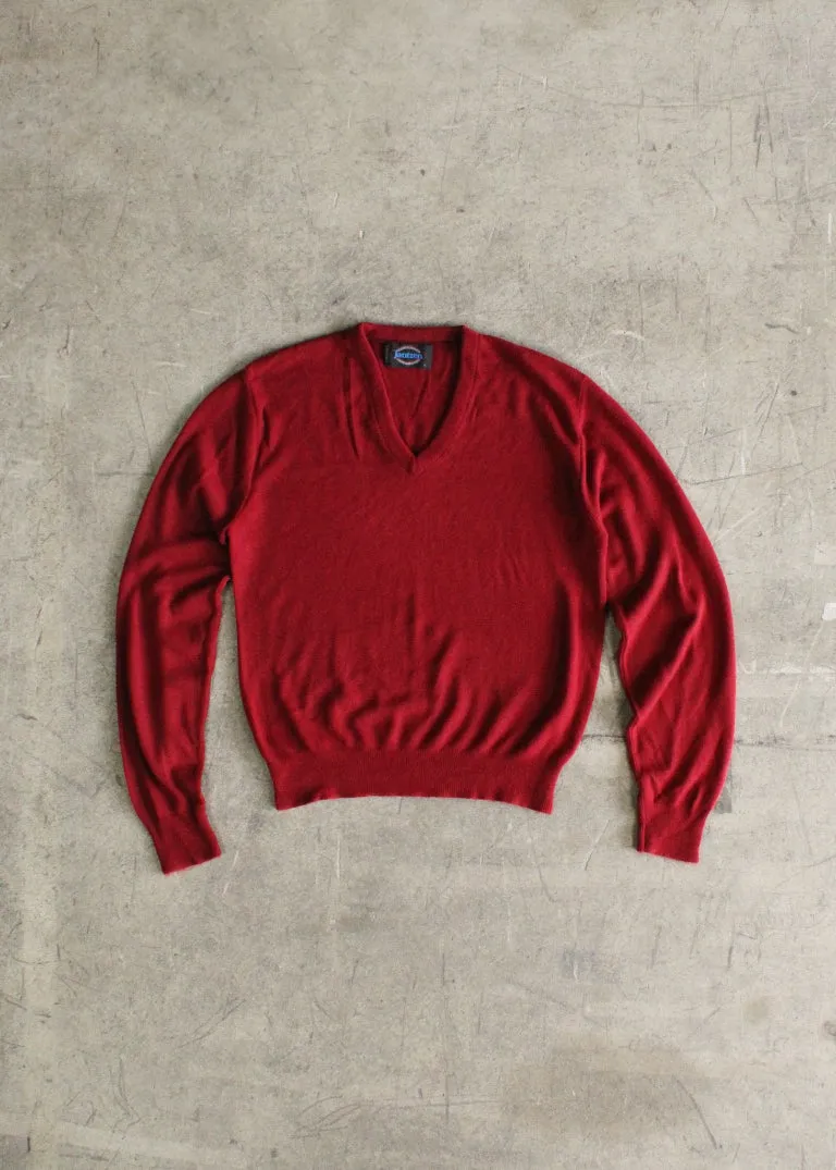 Vintage Solid V-neck Sweater