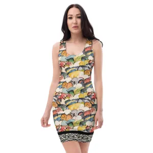 Watercolor Butterflies and Zebra - Printed Dress
