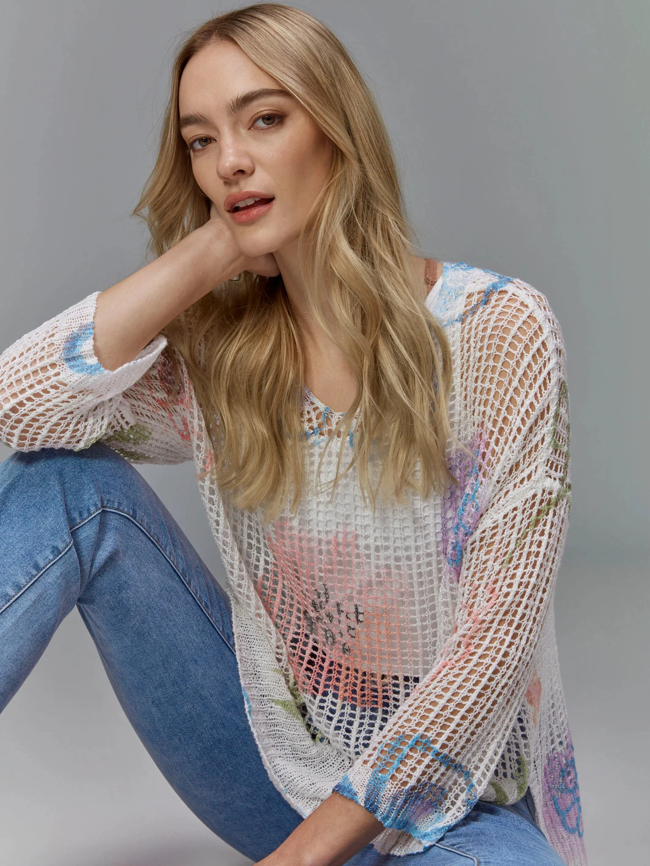 Watercolor Crochet Sweater