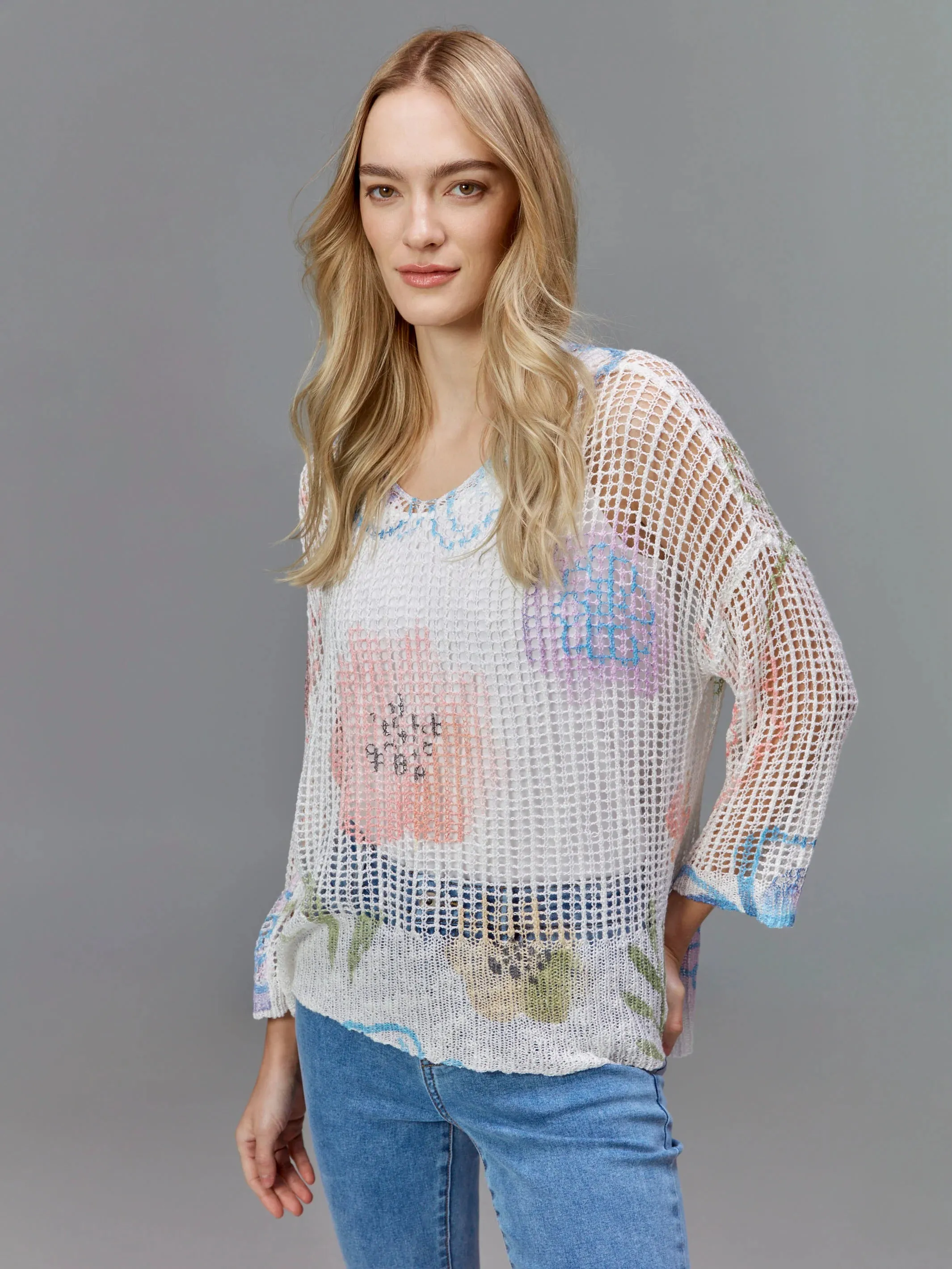 Watercolor Crochet Sweater