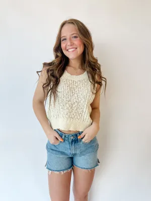 White Sand Knit Top