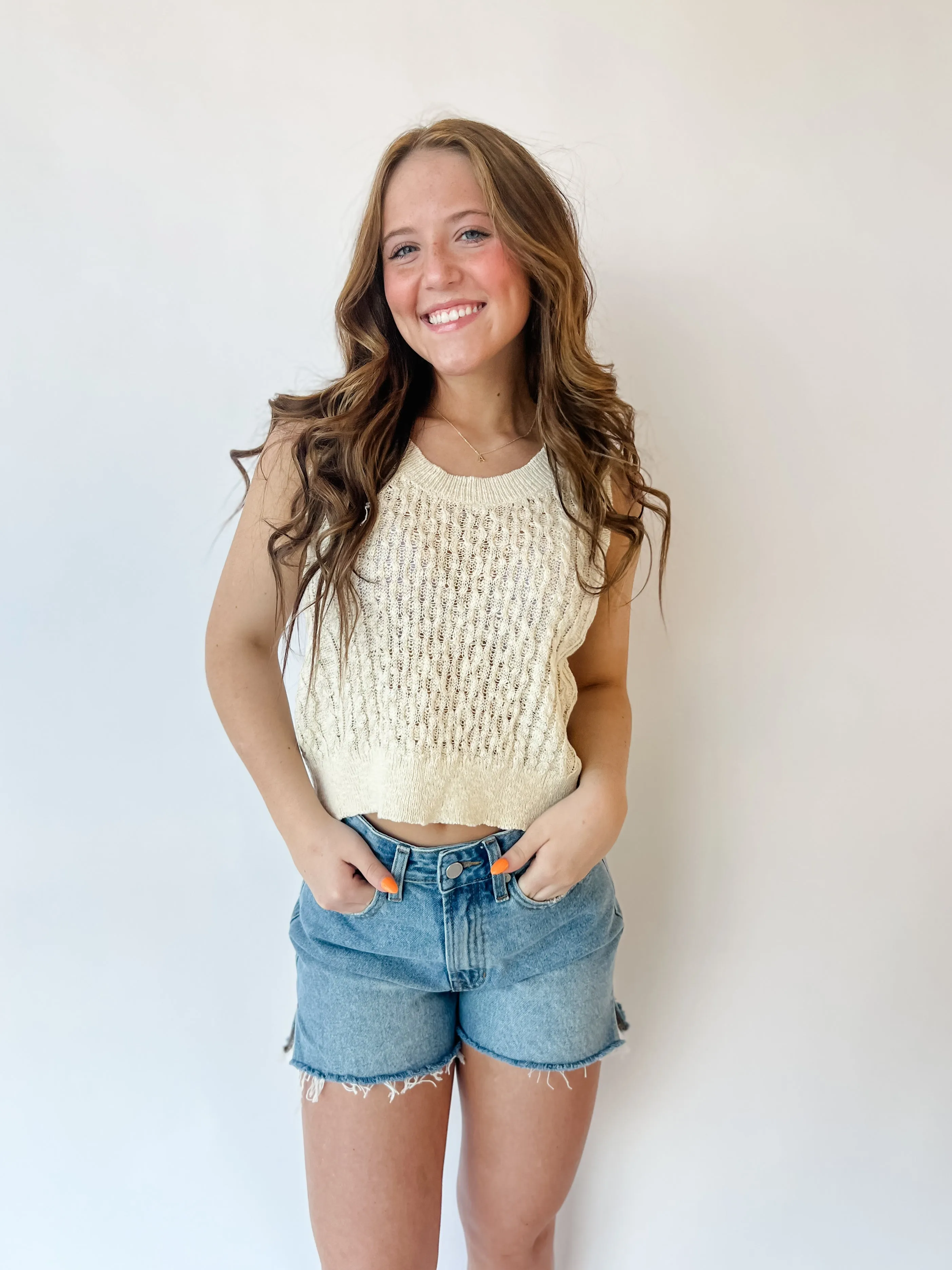 White Sand Knit Top