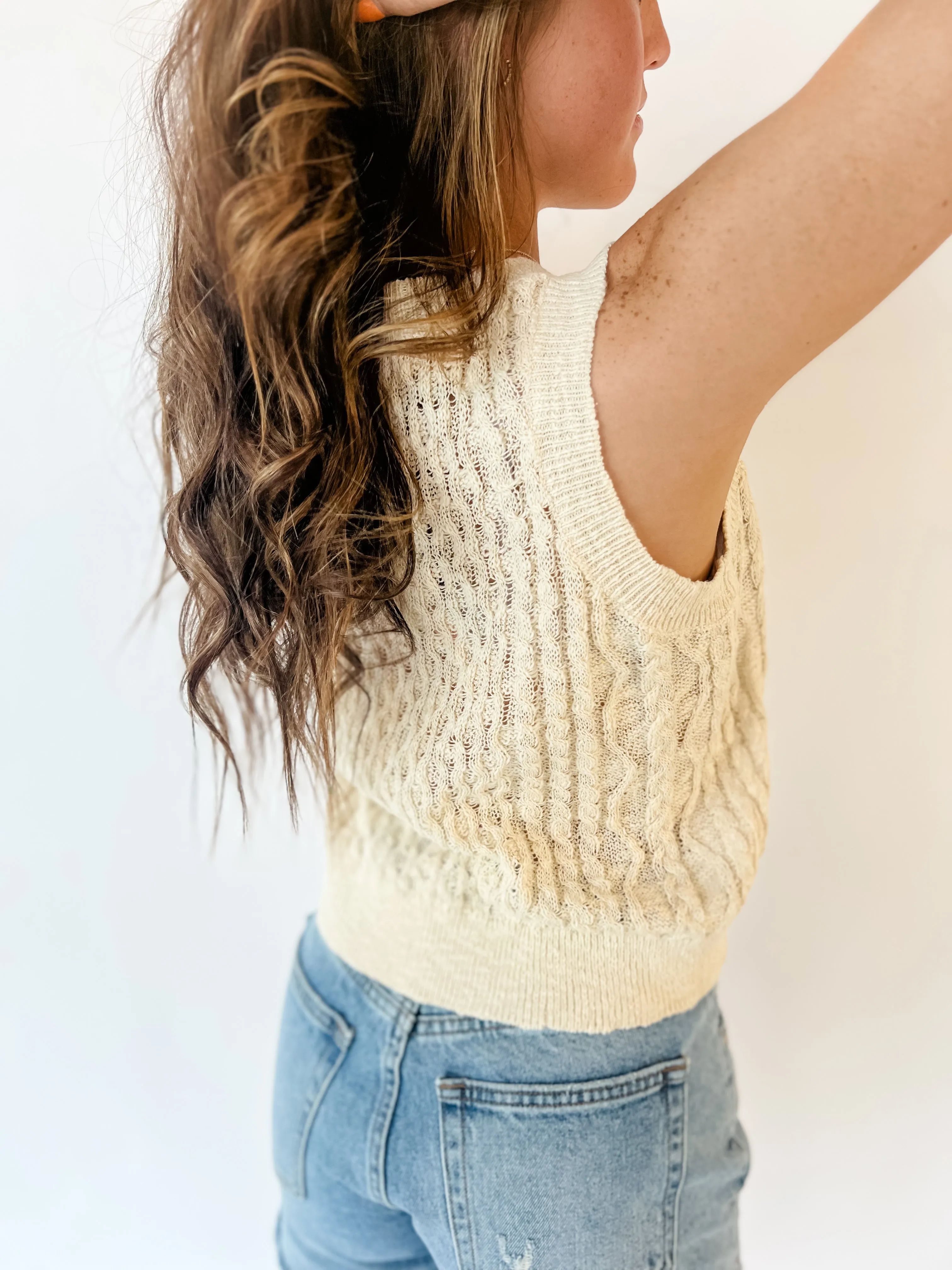 White Sand Knit Top