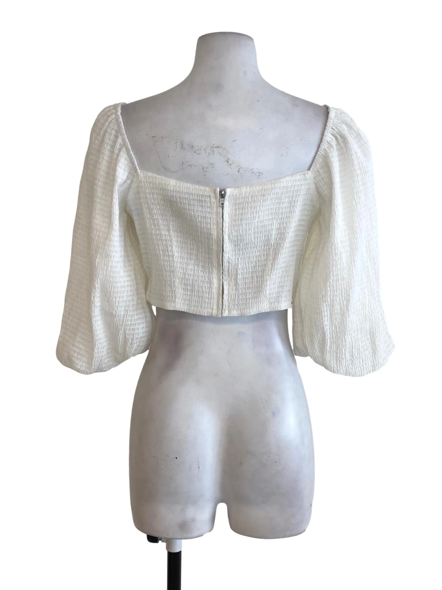 White Textured Blouse LB