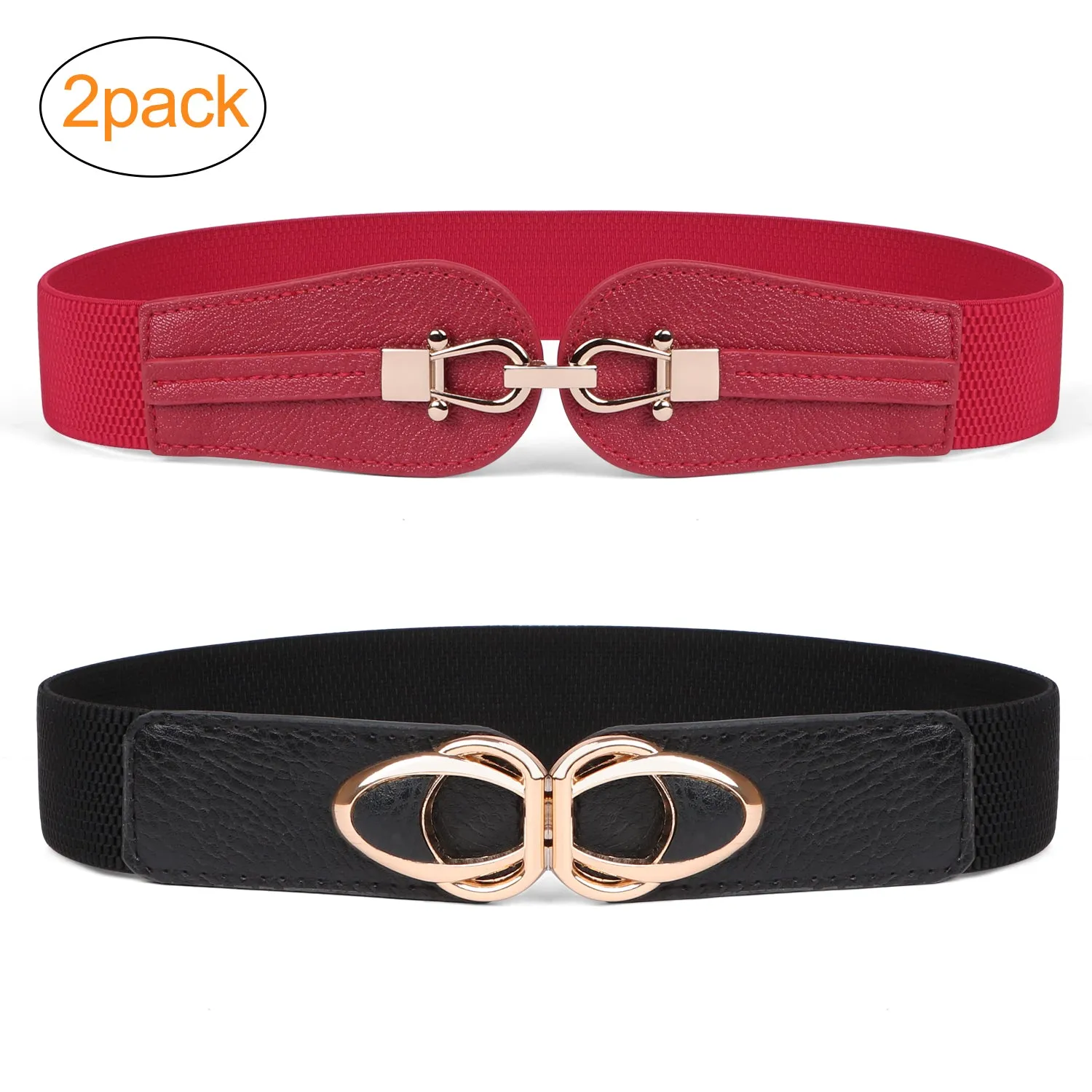 Women Stretchy Wide Waist Belt for Dress Ladies Elastic Cinch Retro Belt by JASGOOD