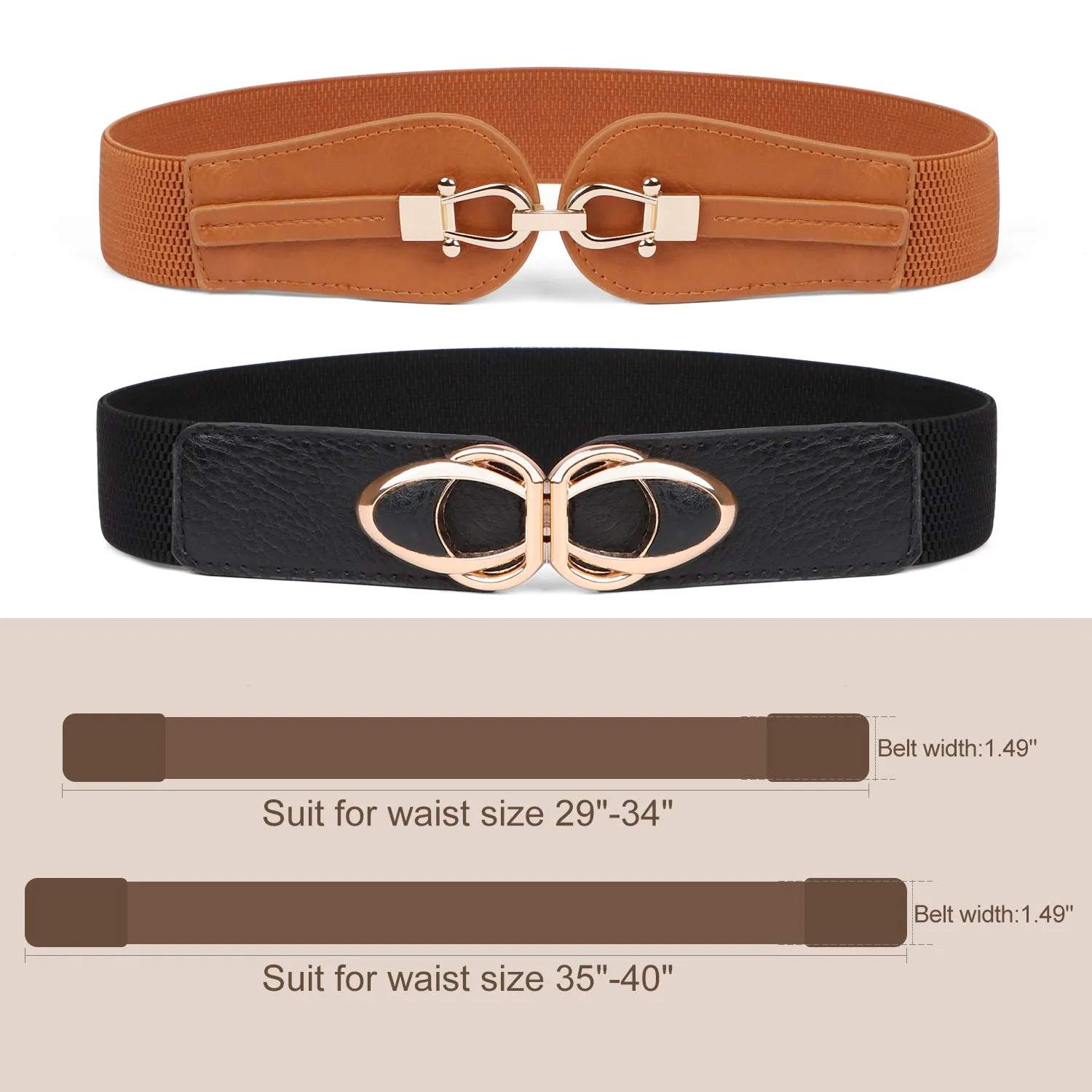 Women Stretchy Wide Waist Belt for Dress Ladies Elastic Cinch Retro Belt by JASGOOD
