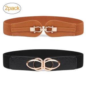 Women Stretchy Wide Waist Belt for Dress Ladies Elastic Cinch Retro Belt by JASGOOD