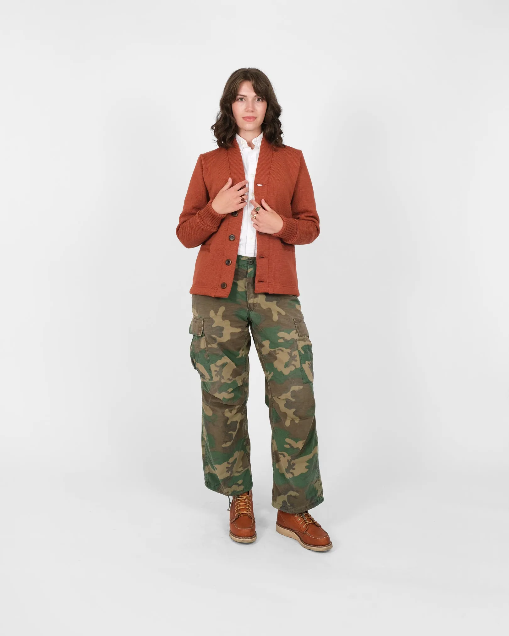 Women's Classic Cardigan - Burnt Orange