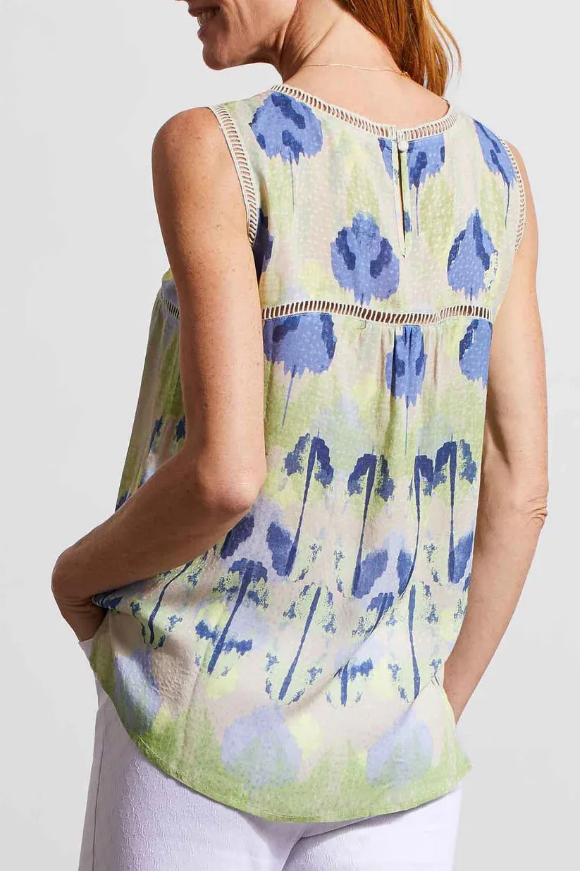 Women's Tribal Jeans | Sleeveless Top with Ladder Tape Details | Lime
