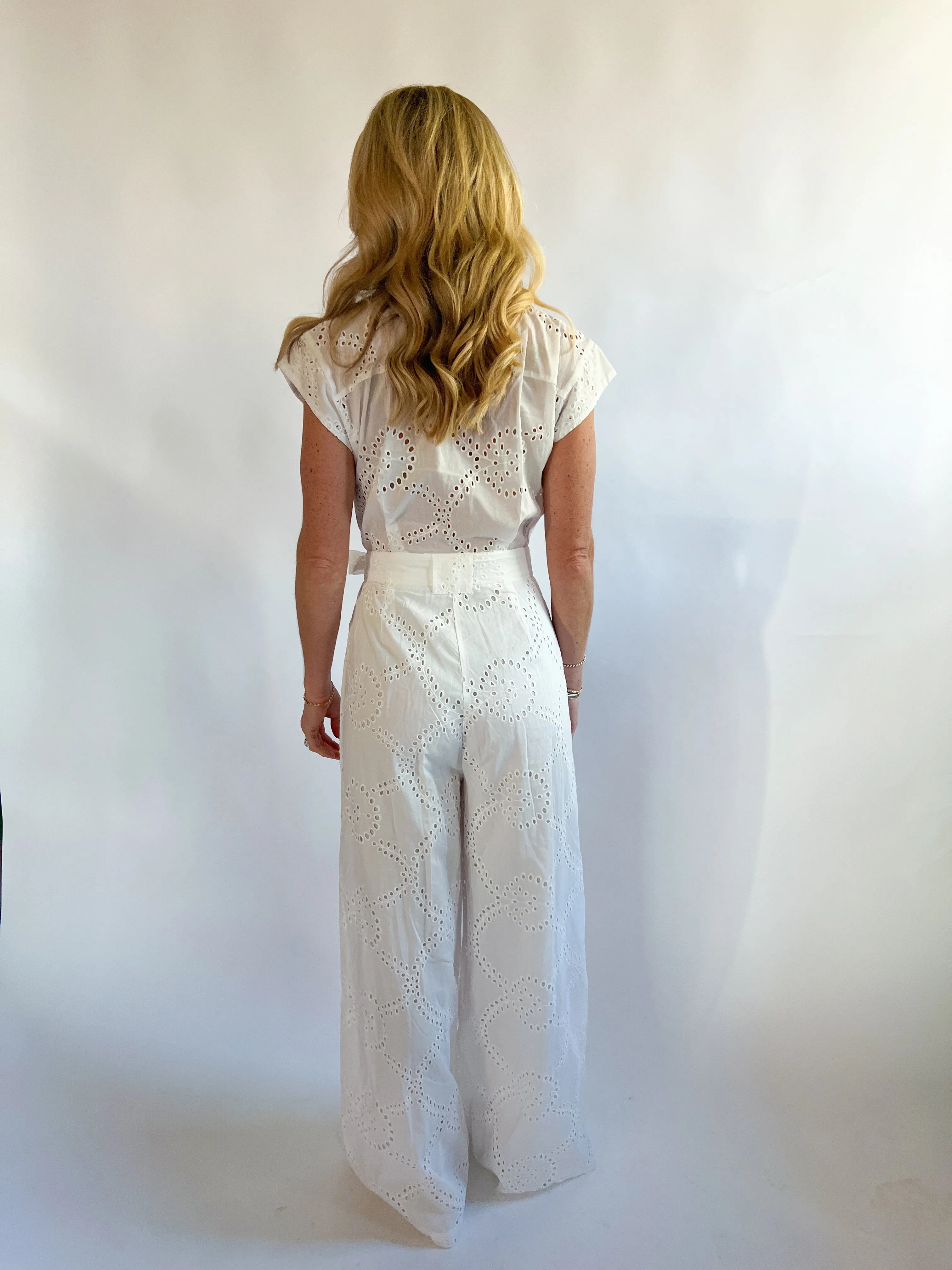 Woven Eyelet Jumpsuit
