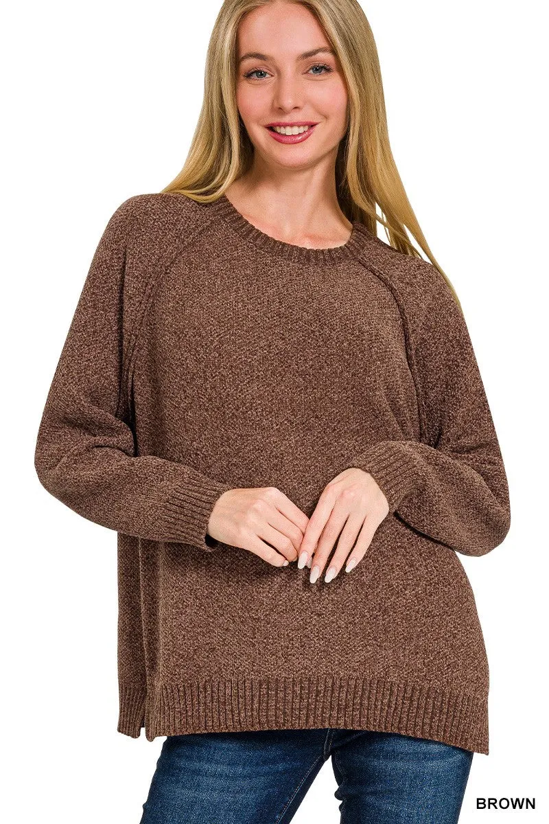 Wrapped up in Softness Chenille Raglan Sweater - Final Sale**