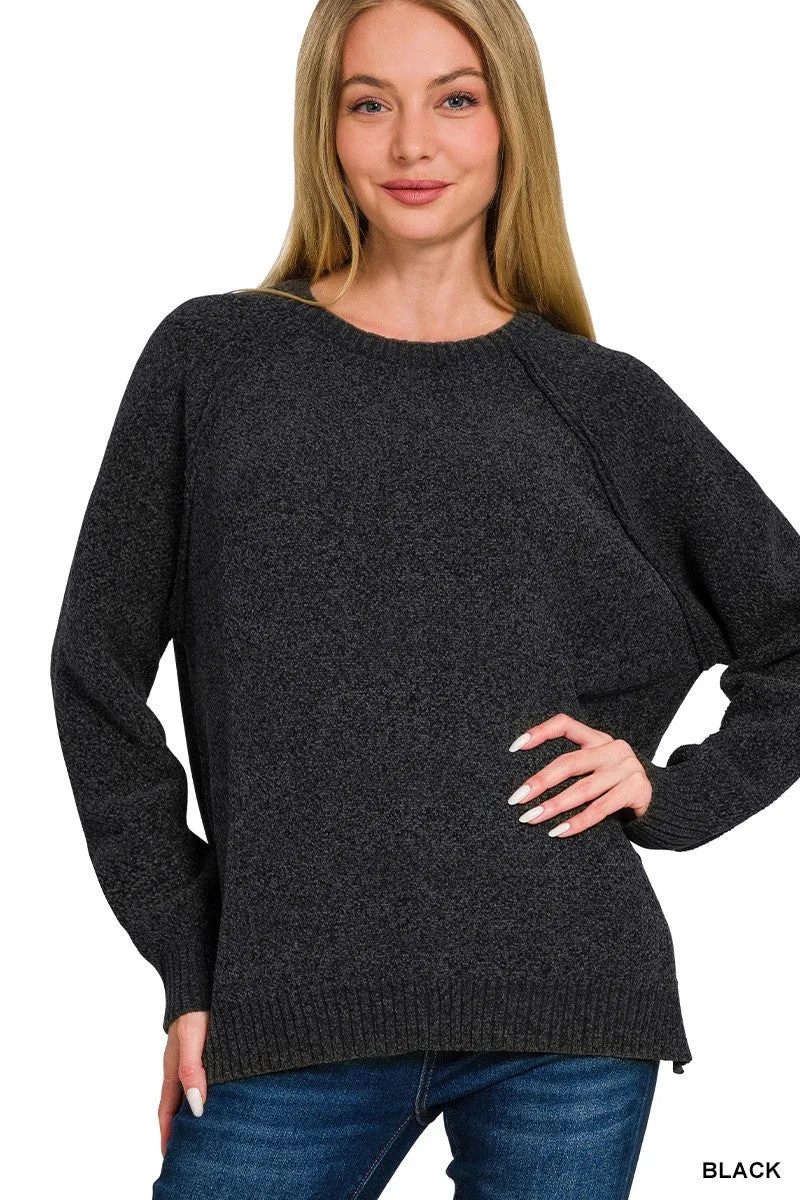 Wrapped up in Softness Chenille Raglan Sweater - Final Sale**