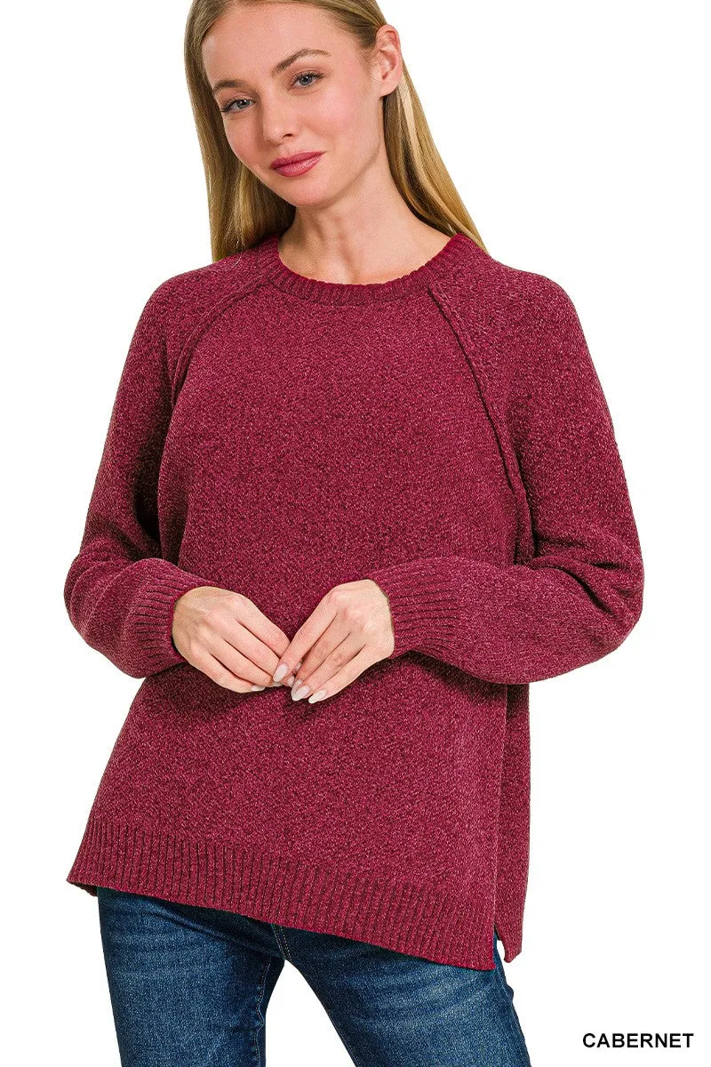Wrapped up in Softness Chenille Raglan Sweater - Final Sale**