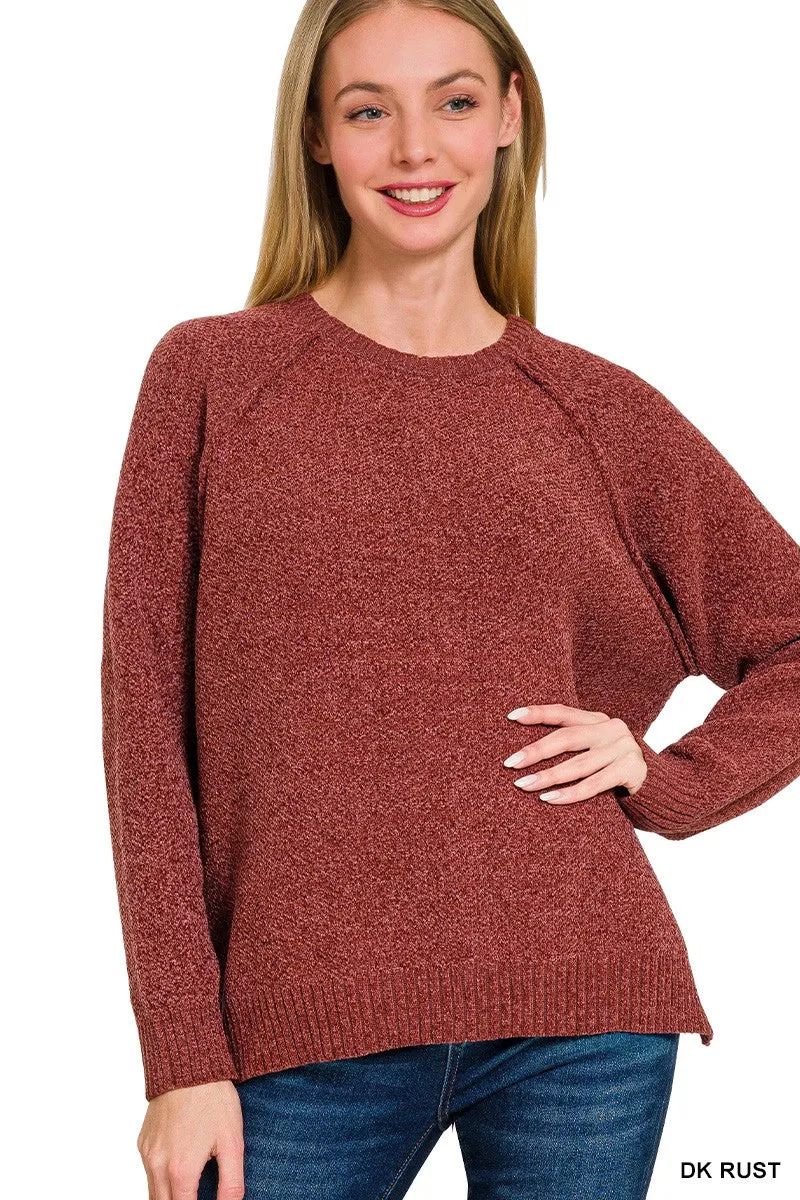 Wrapped up in Softness Chenille Raglan Sweater - Final Sale**
