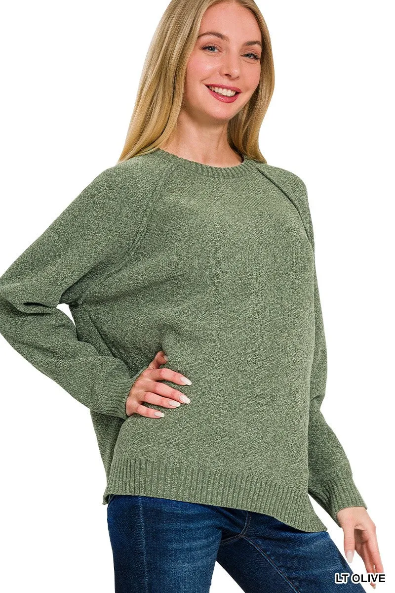 Wrapped up in Softness Chenille Raglan Sweater - Final Sale**