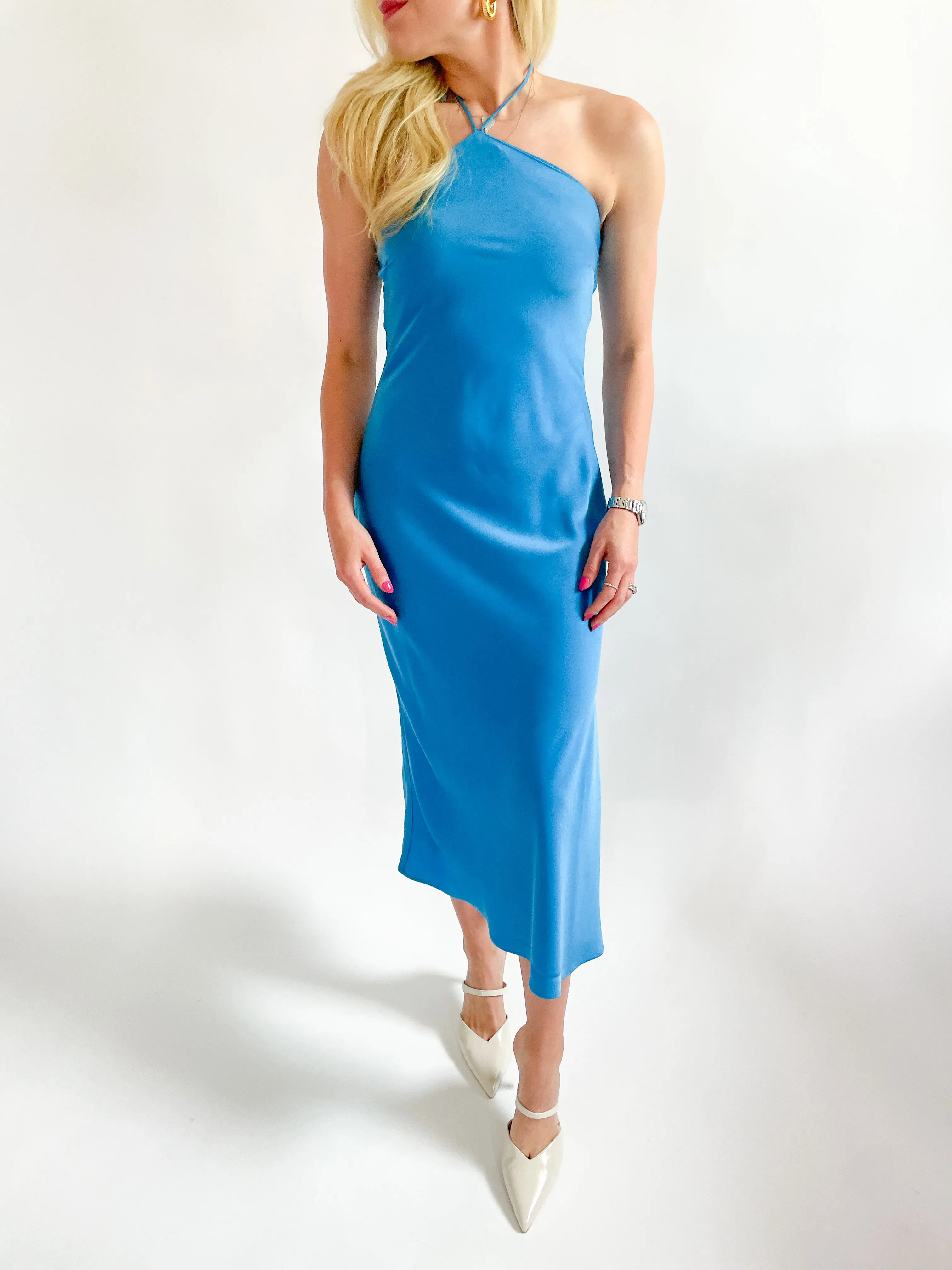 Yvonne Satin Halter Dress